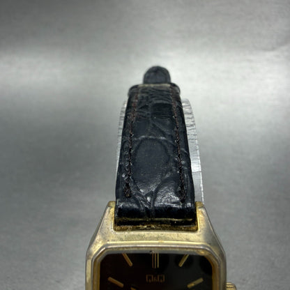 Citizen Q&Q tank Watch Women 21mm Gray Dial Gold Tone Rectangle New Battery4