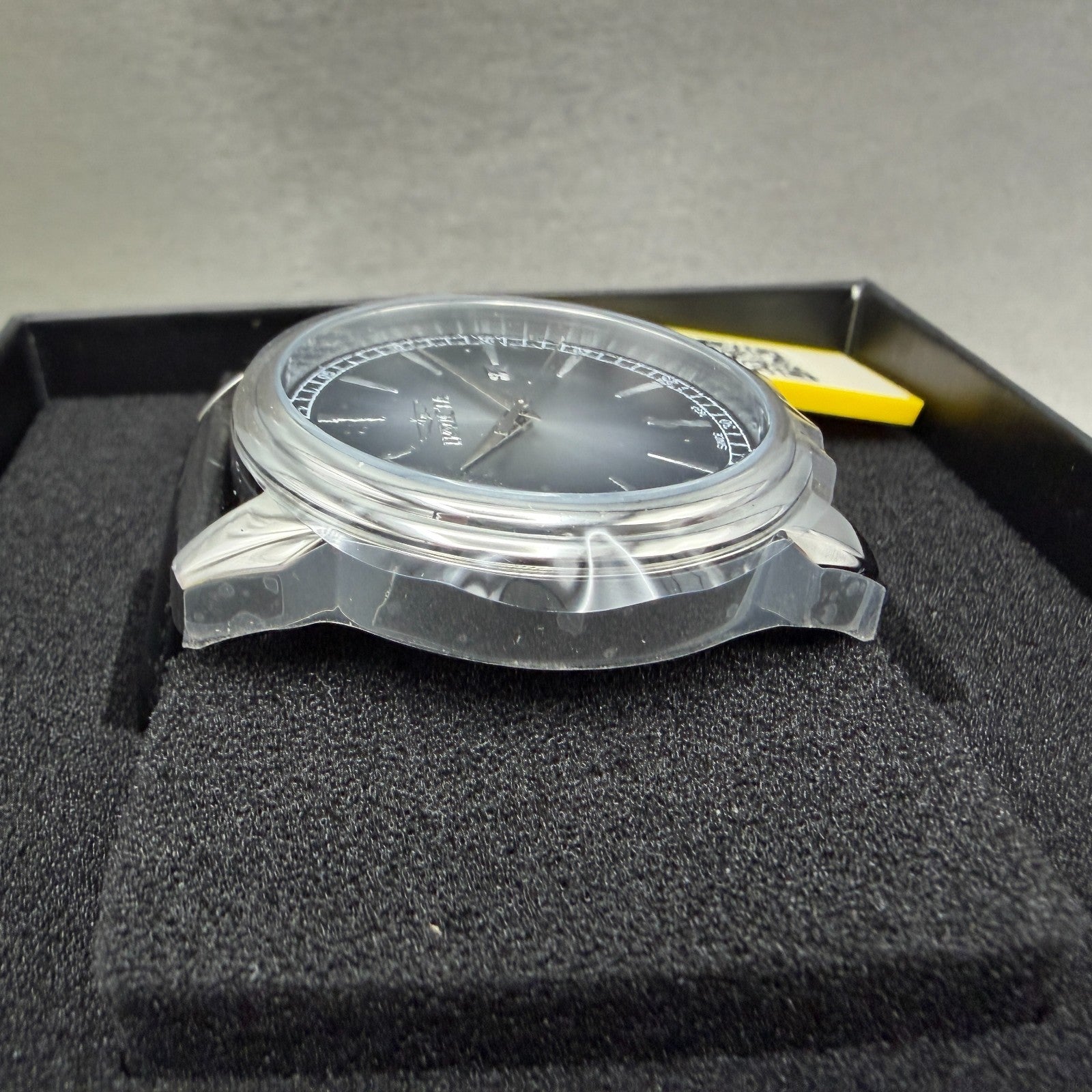 Invicta Celestial Watch Men 43mm Black Dial Silver Date Round Leather 478163
