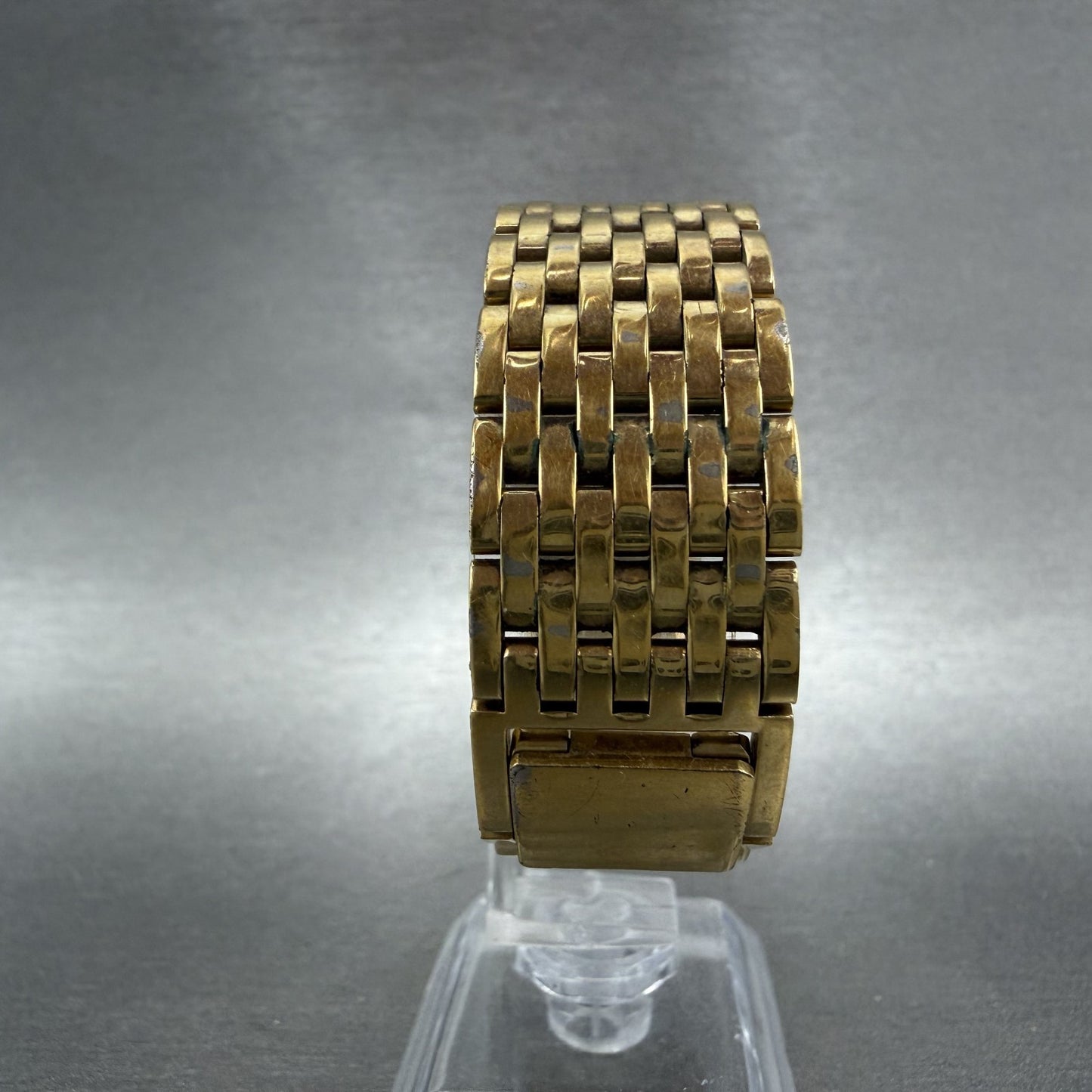 Wittnauer QWR Tank Watch Men 23mm Gold Dial Gold Tone Rectangle New Battery ABC7