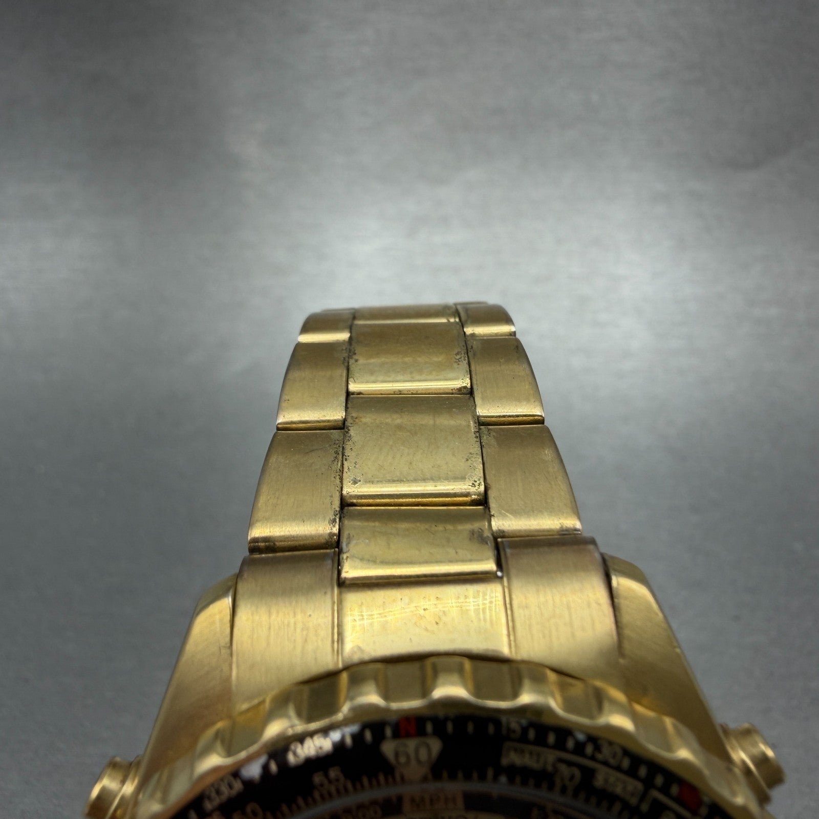 Seiko Flightmaster Chronograph Watch Men 42mm Black Dial Gold Tone Date New Bat24