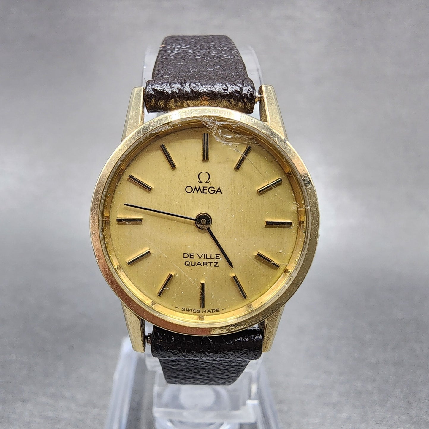 Omega De Ville Watch Women 22mm Gold Dial 10K Gold Filled Round 5910051 PARTS0