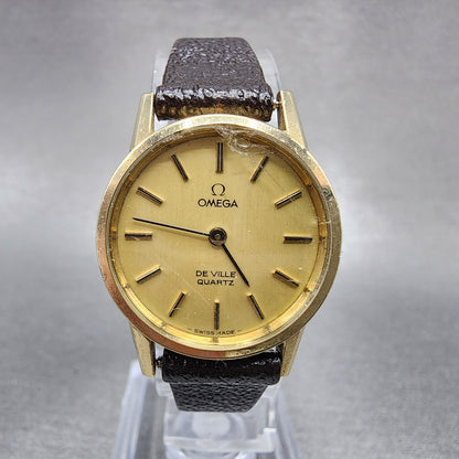 Omega De Ville Watch Women 22mm Gold Dial 10K Gold Filled Round 5910051 PARTS0