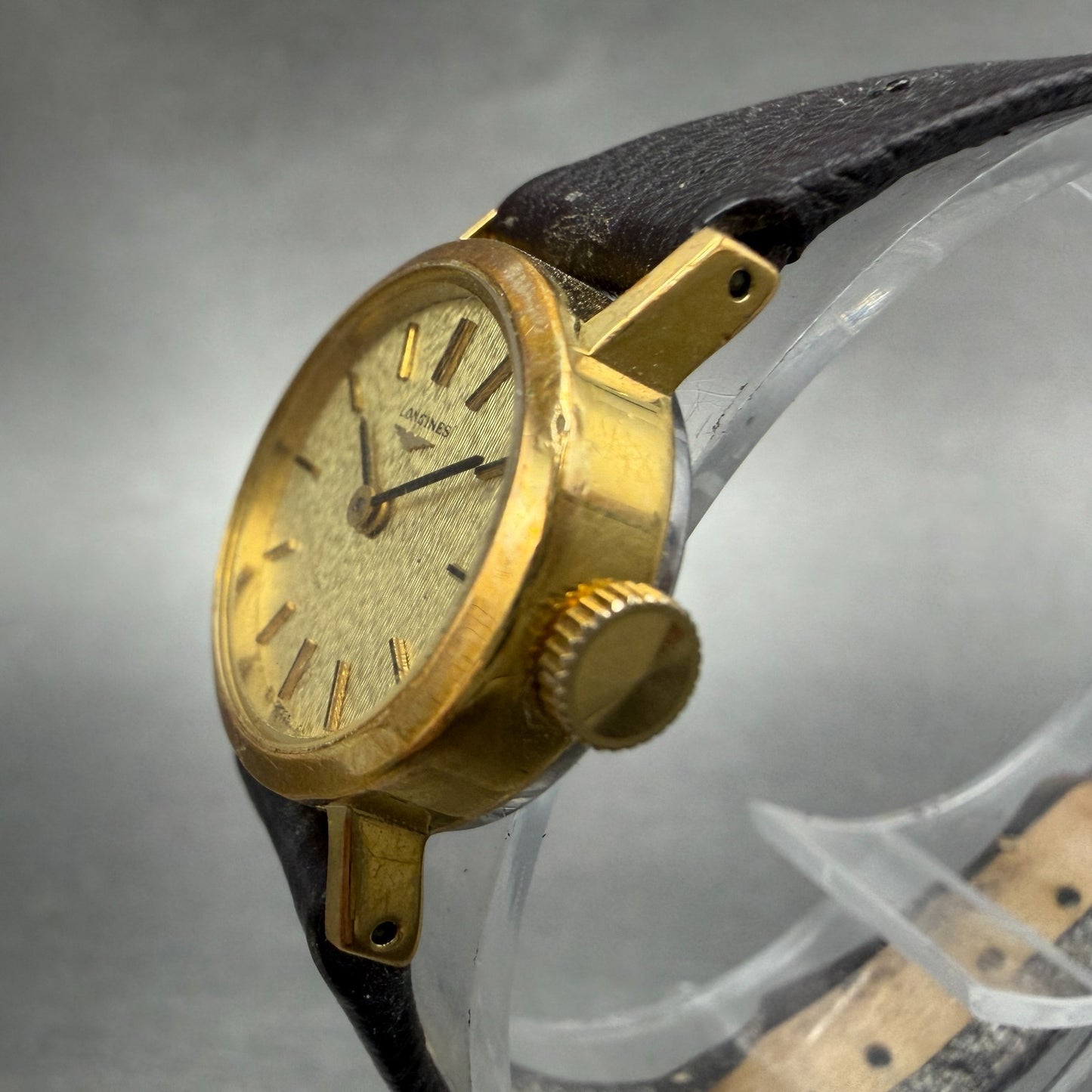 Longines Watch Women 22mm Gold Dial Gold Tone Oval Manual Wind 1134-817 PARTS3