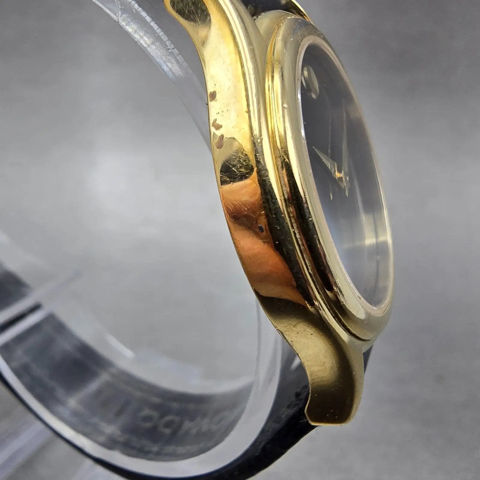 Movado Museum Watch Women 28mm Black Dial Gold Tone Round 87 E4 0823 New Battery3