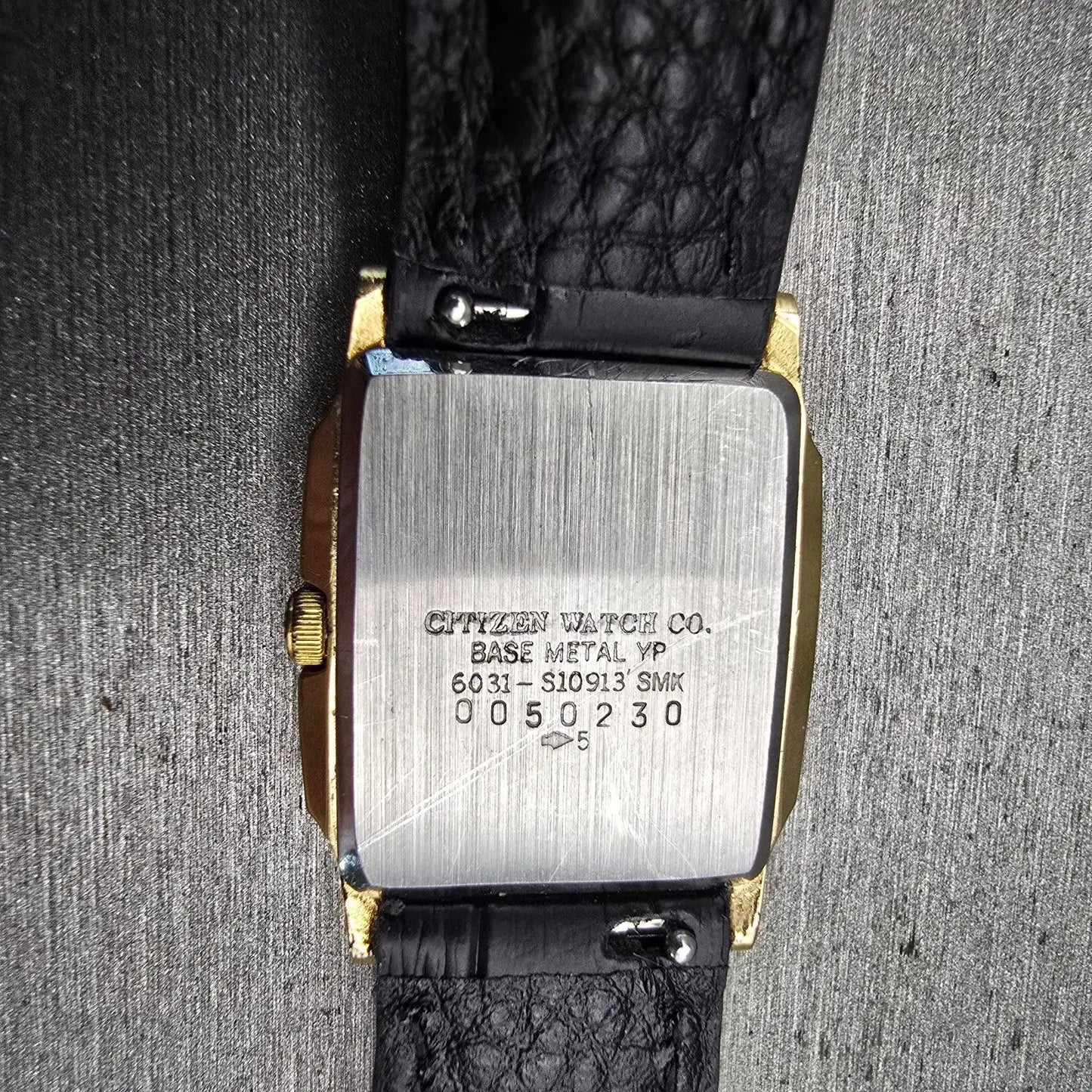 Citizen Watch Men 23mm Gold Dial Gold Tone Rectangle 6031-S10913 New Battery10