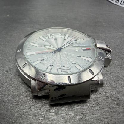 Tommy Hilfiger Watch Men 43mm Silver Dial Steel Date Round New Battery2