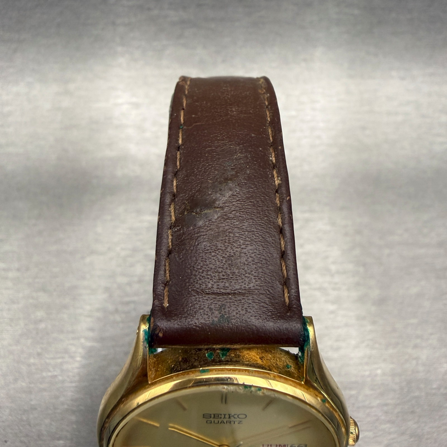 Seiko Watch Men 34mm Gold Dial Gold Tone Daydate Round 6533-8019 New Battery4