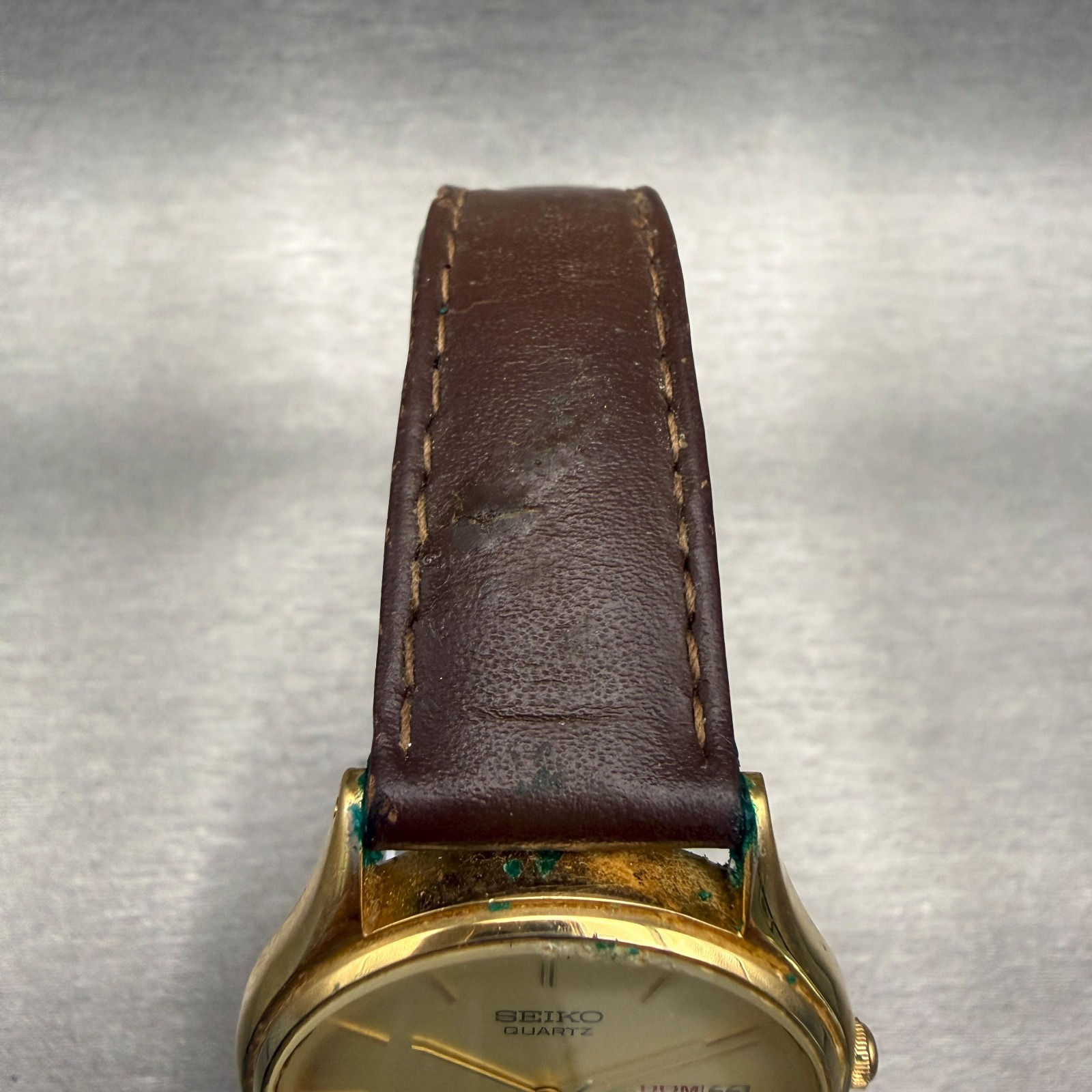 Seiko Watch Men 34mm Gold Dial Gold Tone Daydate Round 6533-8019 New Battery4