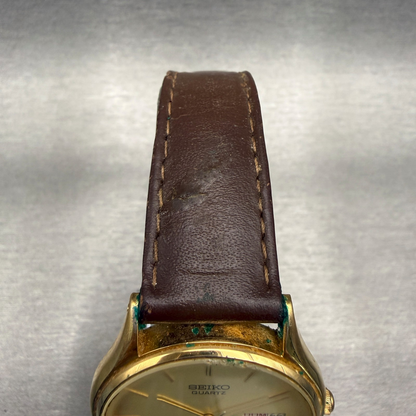 Seiko Watch Men 34mm Gold Dial Gold Tone Daydate Round 6533-8019 New Battery4