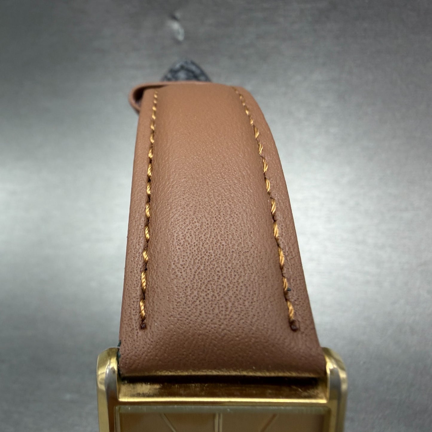 Seiko Tank Watch Men 25mm Champagne Dial Gold Tone Rectangle 5y30-5069 New BattE4