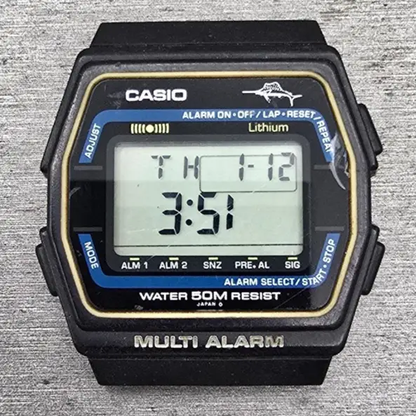 Casio W-25 Digital Watch Men 35mm Black Dial Chronograph Alarm New Battery1