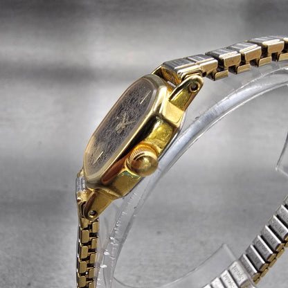 Citizen CQ Watch Women 17mm Black Dial Gold Tone Oval 5920-S48810 New Battery2