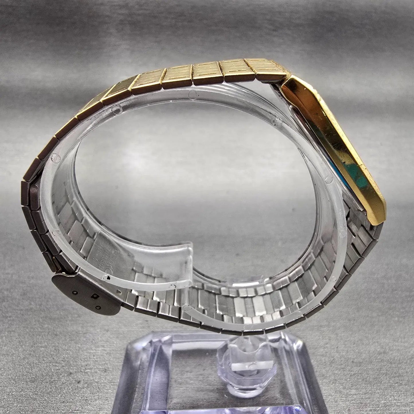 Seiko Watch Men 24mm Gold Dial Gold Tone Rectangle 5P30-5190 New Battery Vintage8