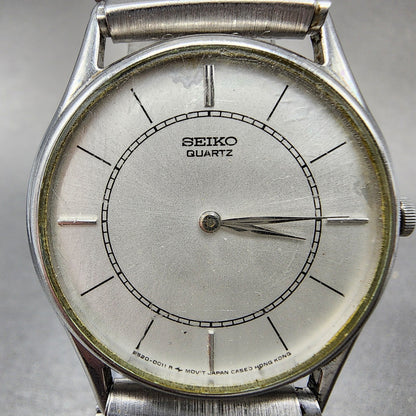 Seiko Watch Men 32mm Silver Dial Silver Tone Round 8620-0019 PARTS