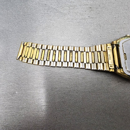 Citizen Robot Face Watch Men 32mm Brown Dial Gold Tone Rectangle 8943 PARTS