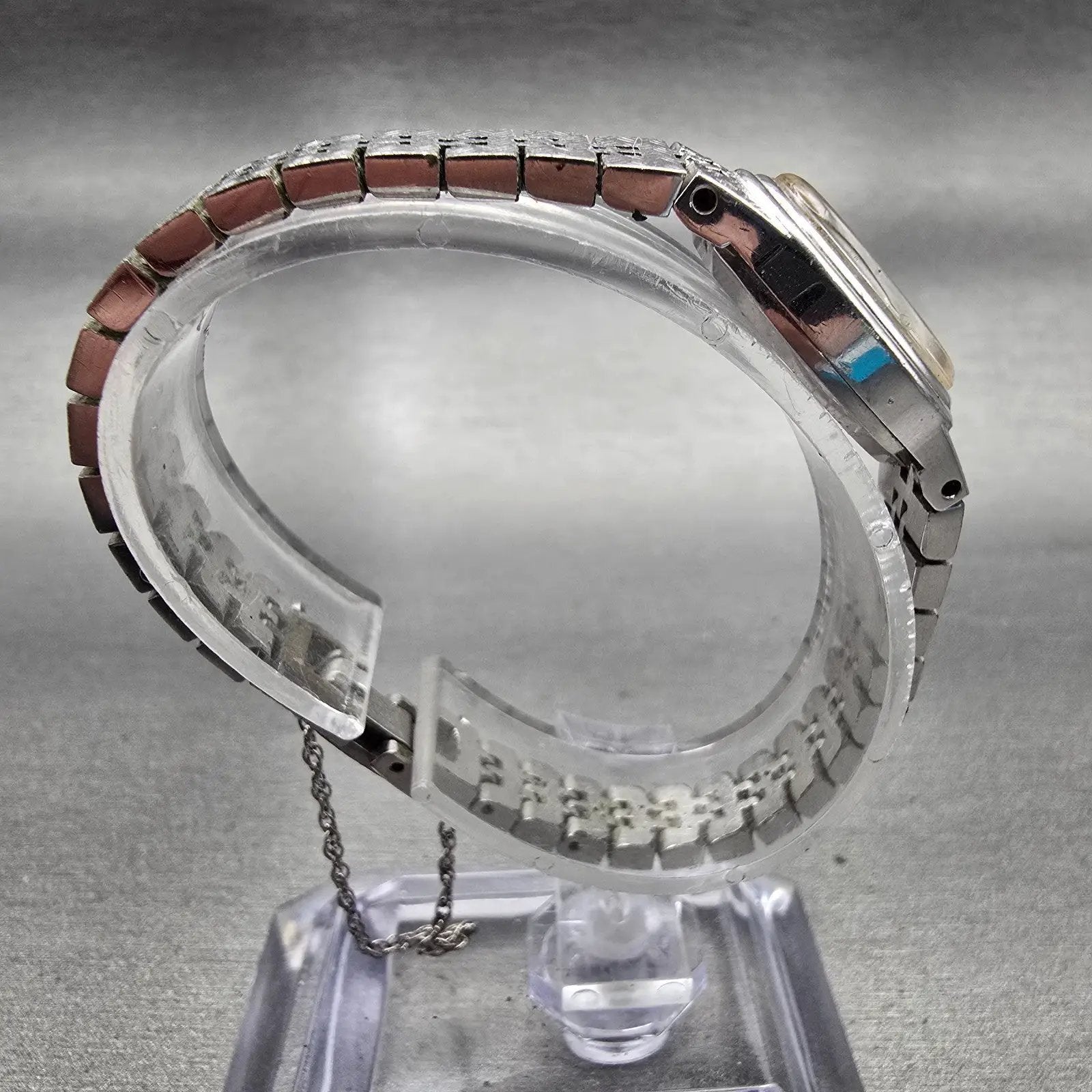 Seiko Watch Women 16mm Blue Dial Silver Tone Oval 1100-5319 Manual Runs VTG8