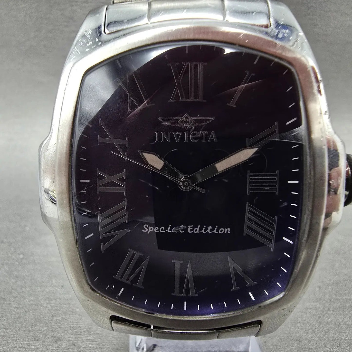 Invicta Lupah Watch Men 47mm Purple Dial Silver Tone Rectangle 21391 New Battery1