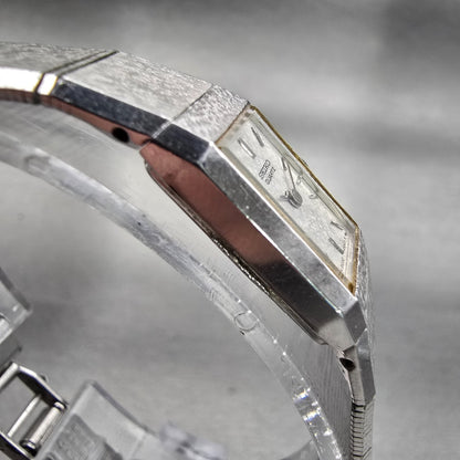 Seiko Watch Women 12mm Silver Dial Silver Tone Rectangle 2E20-5029 New Battery3