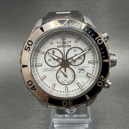 Invicta Pro Diver Chronograph Watch Men 43mm White Dial Steel Date 12859 New Bat0