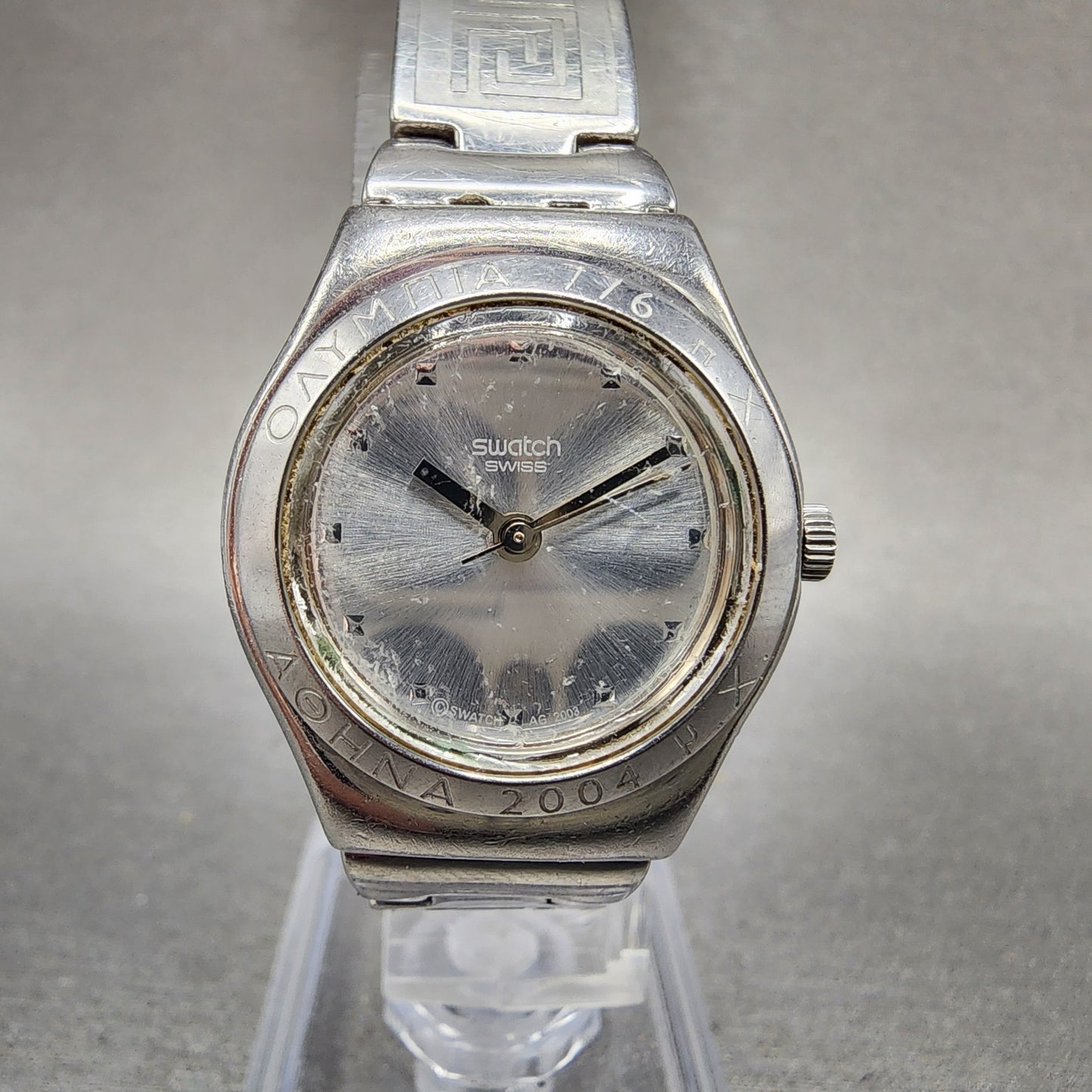 Swatch Irony Watch Women 25mm Silver Dial Silver Tone Round New Battery0