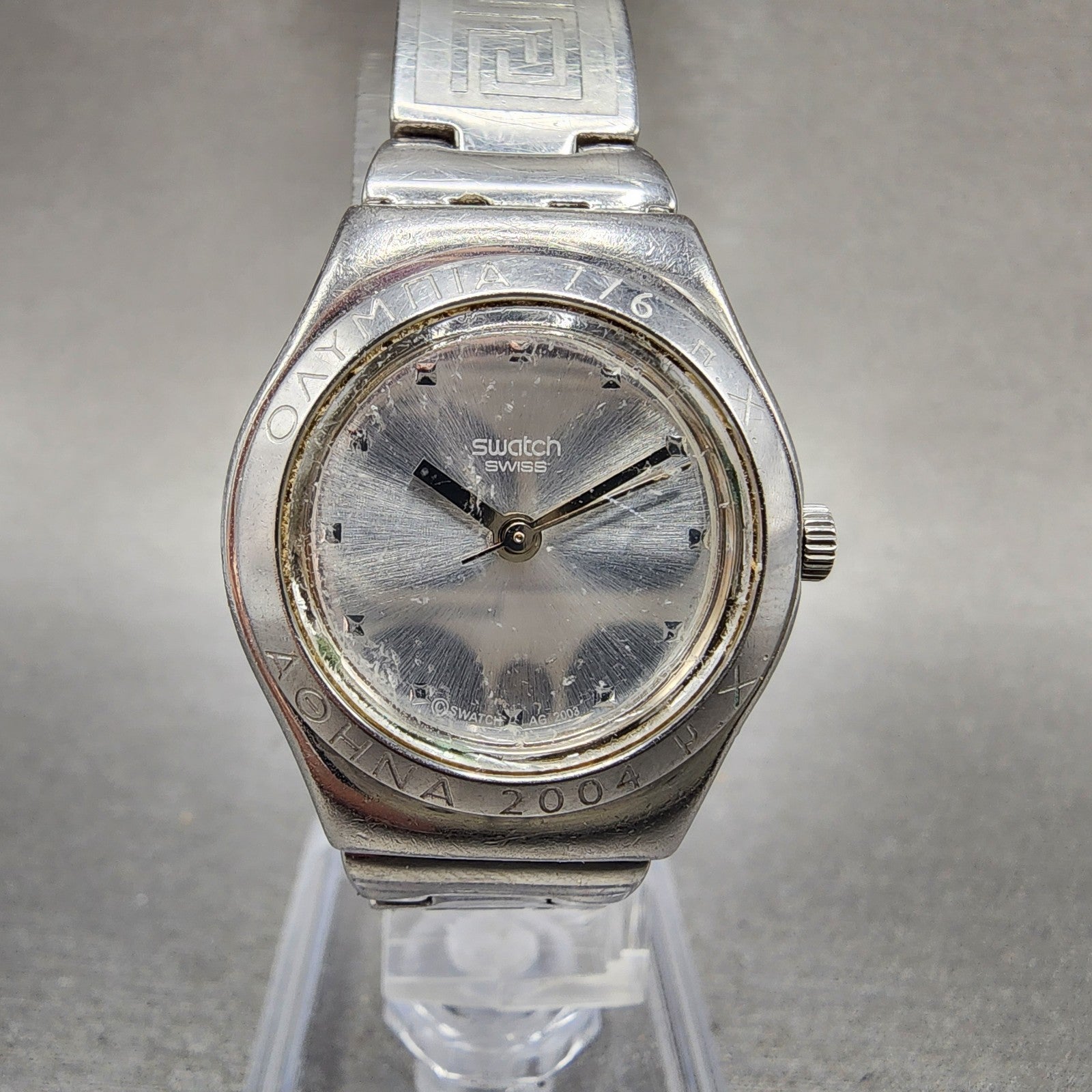 Swatch Irony Watch Women 25mm Silver Dial Silver Tone Round New Battery0