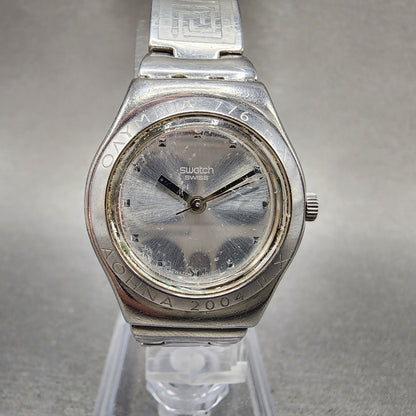 Swatch Irony Watch Women 25mm Silver Dial Silver Tone Round New Battery0