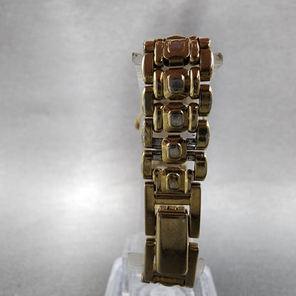 Seiko Watch Women 19mm Black Dial Gold Tone Round V4010518 New Battery7