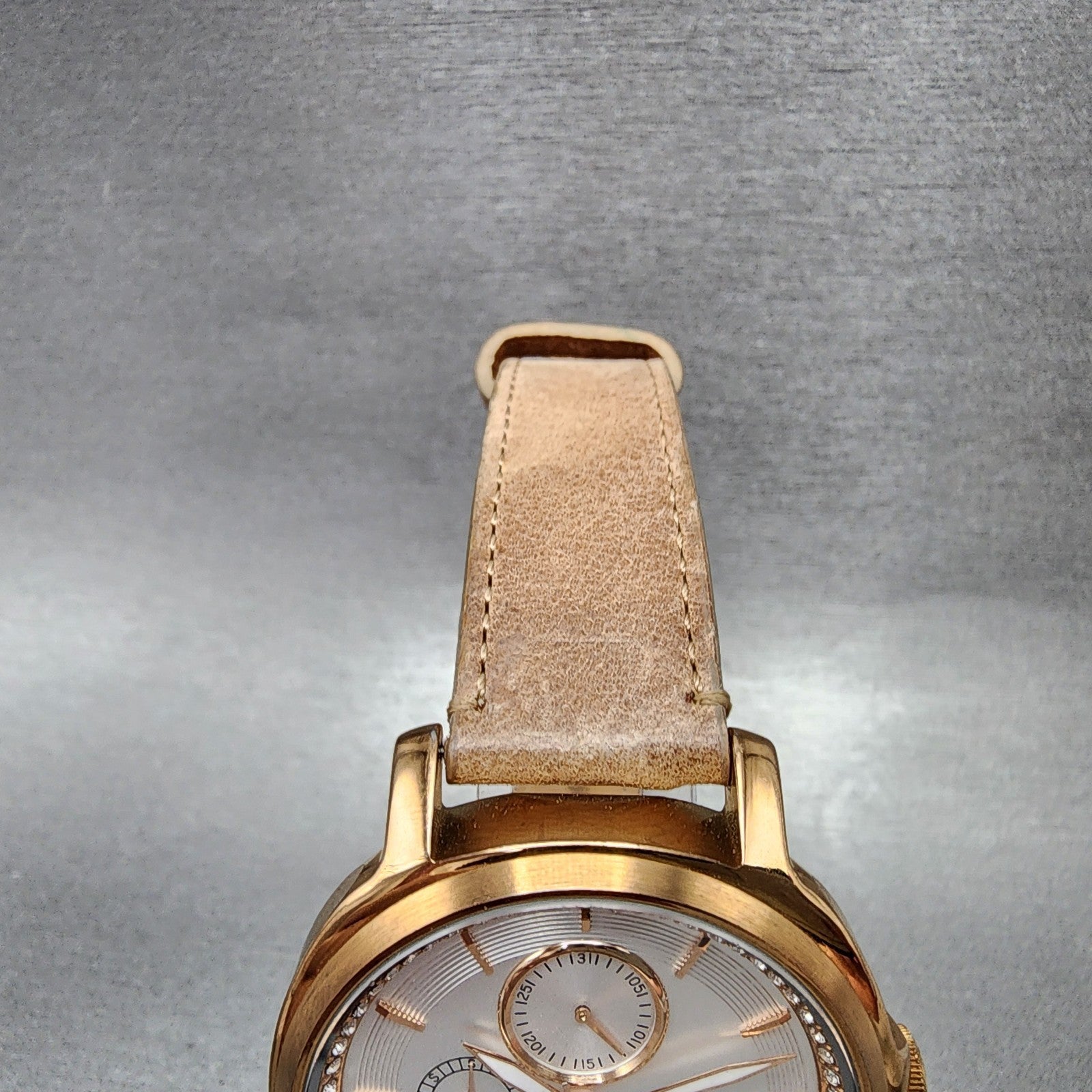 Fossil Chelsey Watch Women 40mm Silver Dial Rose Gold Tone Daydate Round NewBatt4