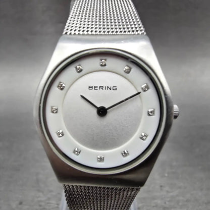 Bering Watch Women 27mm Silver Dial Steel Mesh Band 11927-000 Round New batt0