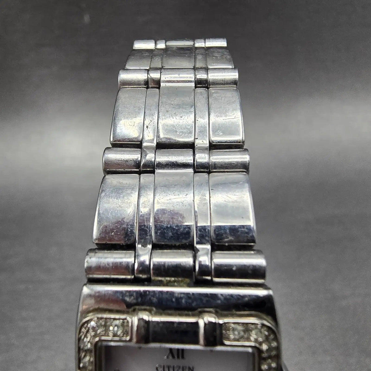 Citizen Eco-Drive Tank Watch Women 20mm White Dial Silver B023-S001439 Runs4