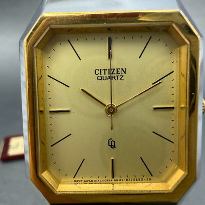 Citizen CQ Watch 26mm Champagne Dial Two Tone Octagon 4031 New Battery NOS1
