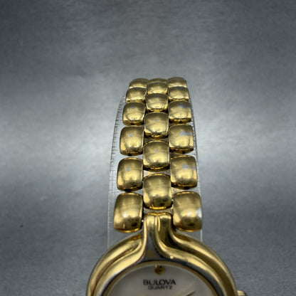 Bulova Watch Women 22mm MOP Dial Gold Tone Round 97L105 New Battery Vintage4