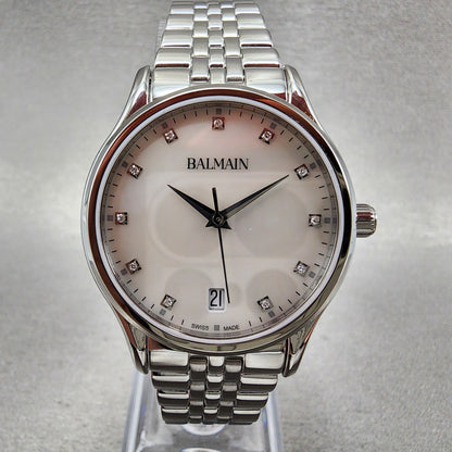 Balmain Classic R Watch Women 32mm MOP Dial Stainless Steel Date Round1