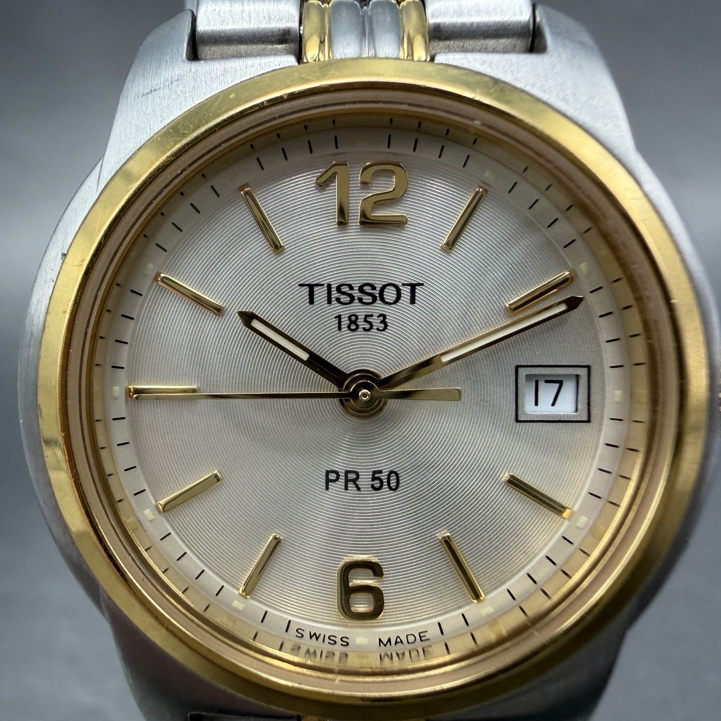 Tissot PR 50 Watch Women 28mm White Dial Two Tone Date J336/436k New Battery1