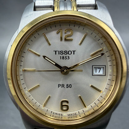Tissot PR 50 Watch Women 28mm White Dial Two Tone Date J336/436k New Battery1