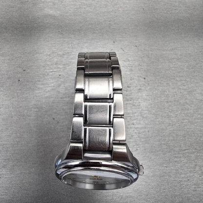 Citizen Eco-Drive Watch Men 35mm White Dial Silver Tone Date E111-S036461 WorksD4