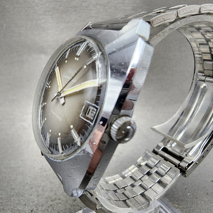 Bulova Caravelle Transistorized Watch Men 34mm Gray Dial Silver Tone Date Runs2