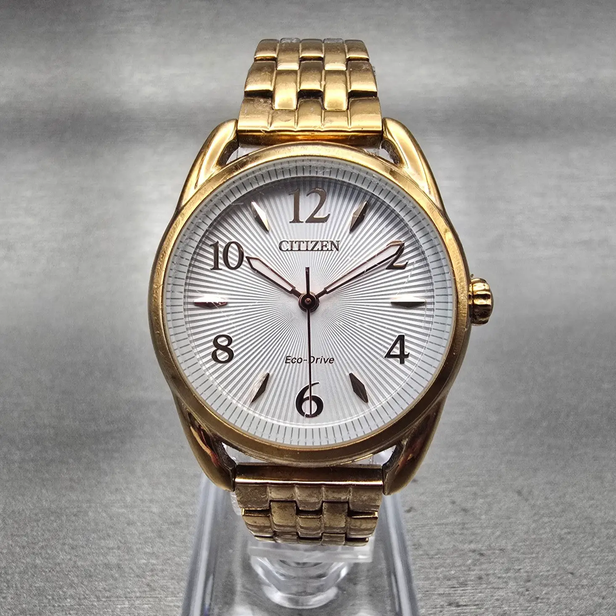 Citizen Eco-Drive Watch Women 29mm White Dial Rose Gold Tone J730-S121175 Works0