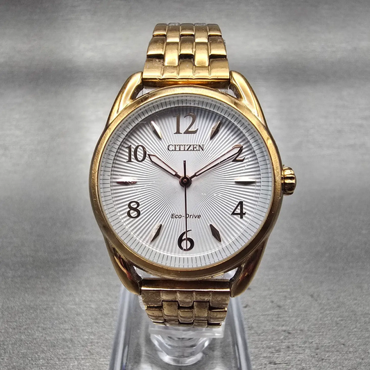 Citizen Eco-Drive Watch Women 29mm White Dial Rose Gold Tone J730-S121175 Works0