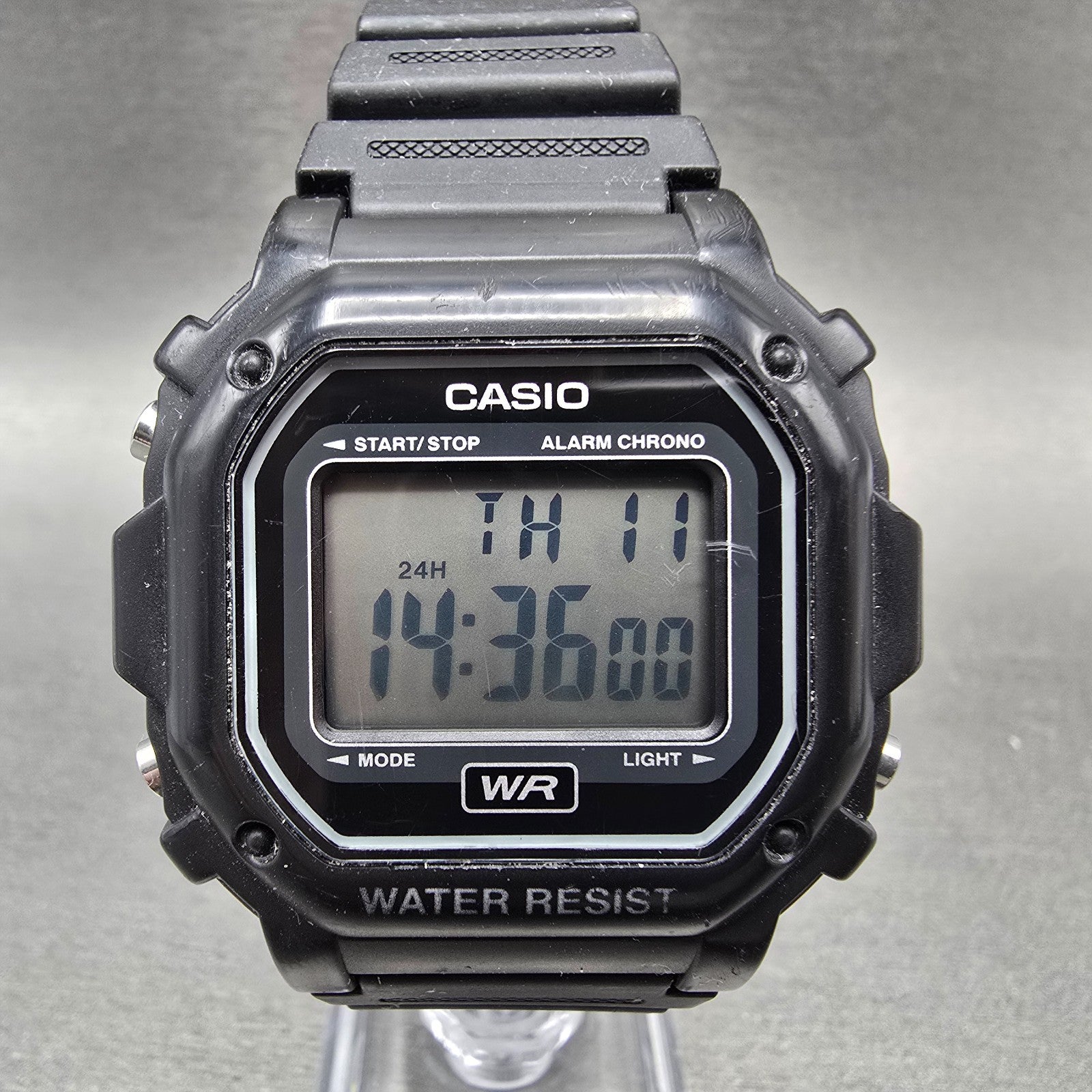 Casio Illuminator F-108WH Watch Men 43mm Black Alarm Chrono Digital New BatteryG0