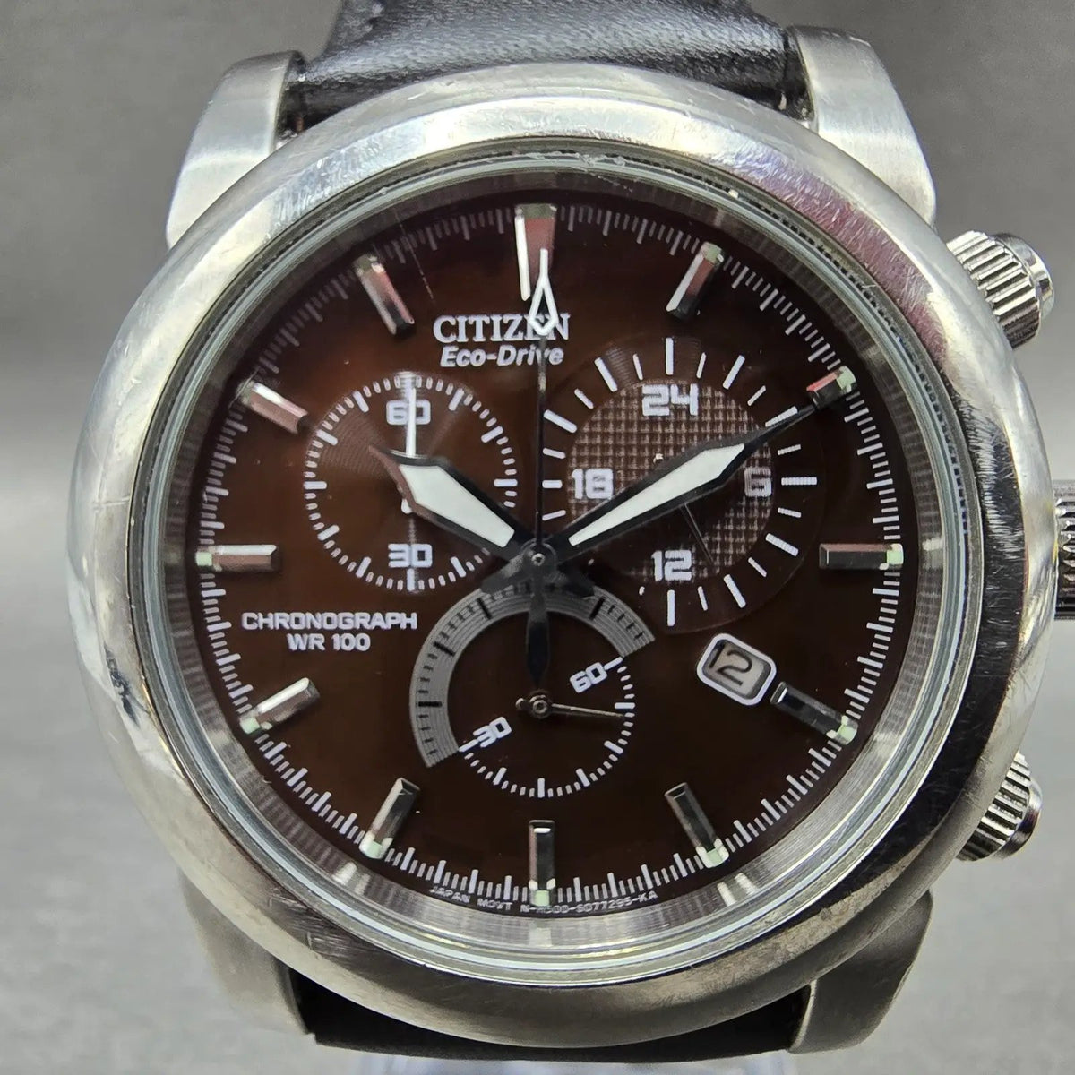 Citizen Eco-Drive Chronograph Watch Men 41mm Brown Dial Steel H500-S049628 Runs1