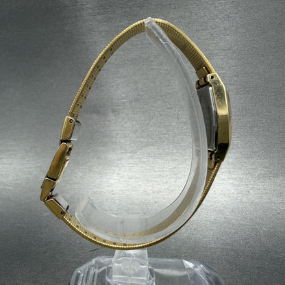 Seiko Watch Women 17mm Silver Dial Gold Tone Hexagon 2C205790 New Battery8