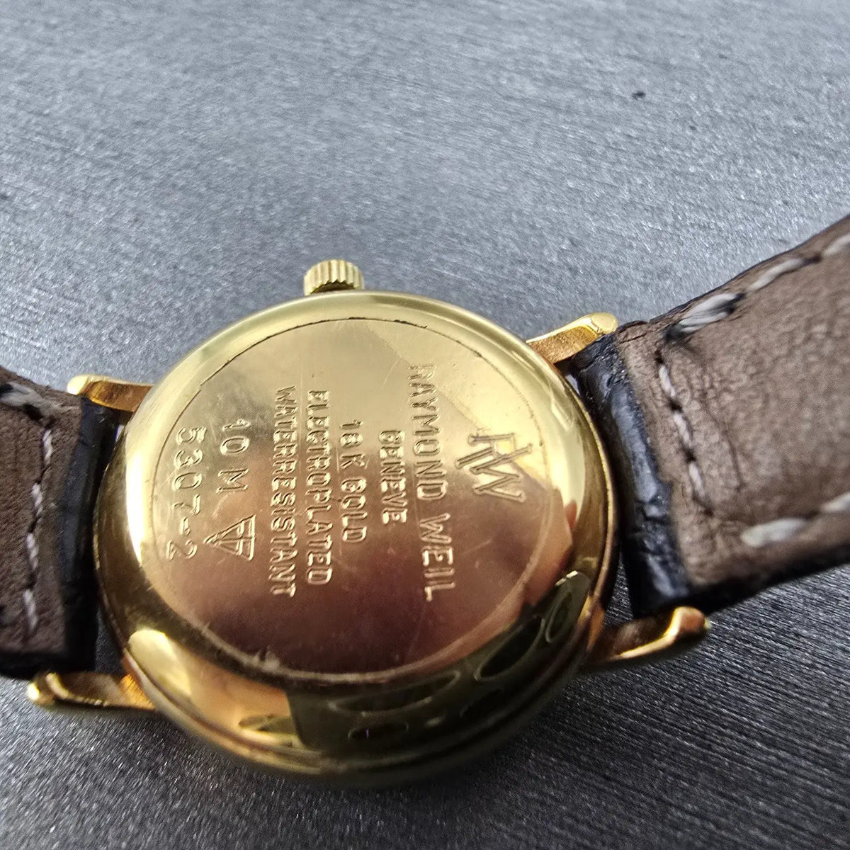 Raymond Weil Watch Women 22mm White Dial Gold Plated Date 5307-2 New Battery9