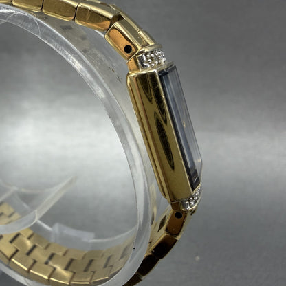 Seiko Lassale Tank Watch Women 13mm Blue Dial Gold Tone 2E206899 New Battery3