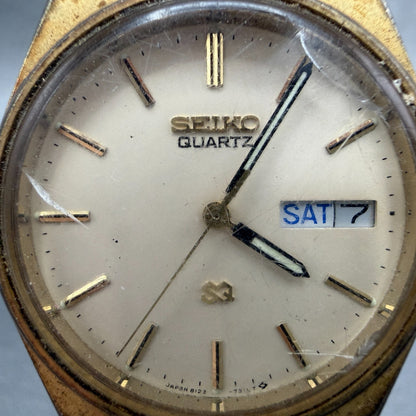 Seiko SQ Watch Men 35mm Cream Dial Gold Tone Daydate 8123-7239 PARTS2