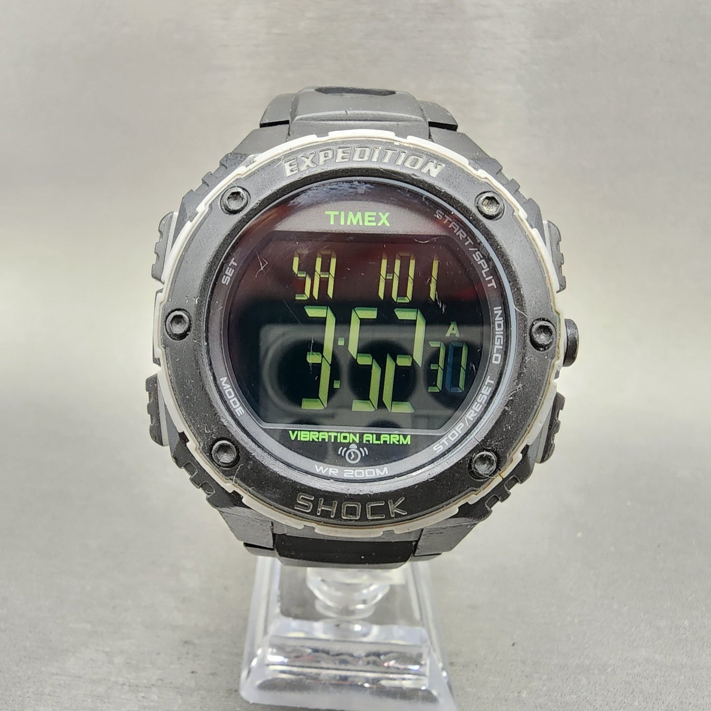 Timex Expedition Shock XL Watch Men 49mm Digital Black Tone Alarm Chrono New Bat2
