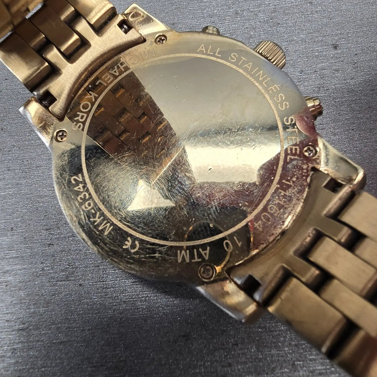 Michael Kors Chronograph Watch Women 41mm Gold Dial Gold Tone Date MK6342 NewBat10