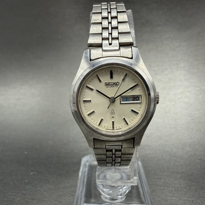 Seiko Watch Women 25mm White Dial Silver Tone Daydate 2623-0170 New Battery0