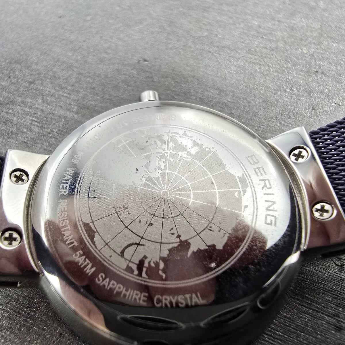 Bering Classic Watch Women 31mm Purple Dial Silver Purple Mesh Band Round Works12