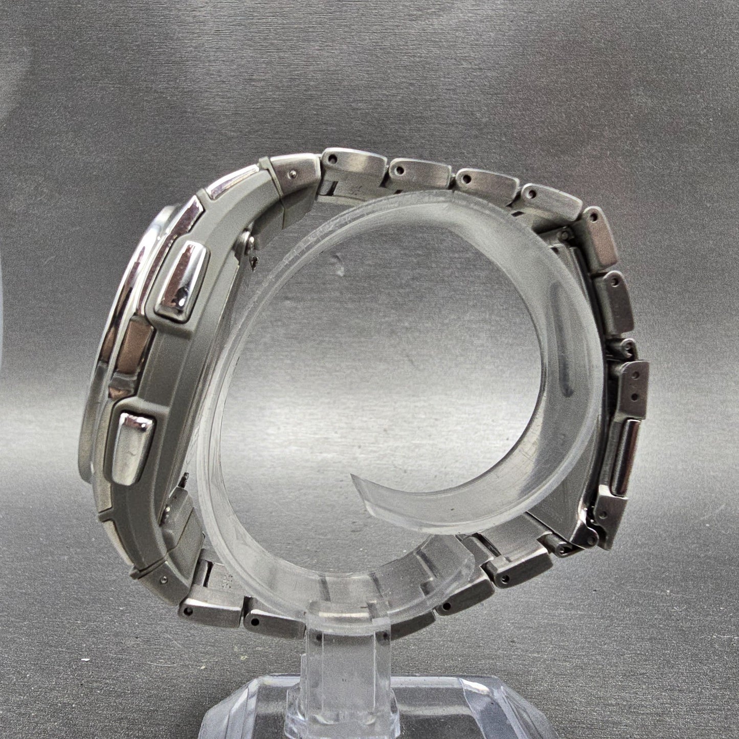 Casio Wave Ceptor Watch WVA-470 Men 42mm Black Dial Silver Alarm Chronograph6